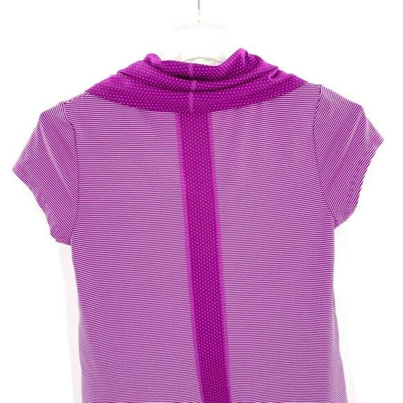 Title Nine Go Tunic‎ Womens Dress Striped Polka Dots Cowl Neck Zip Pockets S - Picture 7 of 9